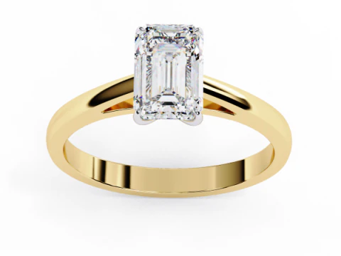 ダイヤモンド付きソリティア レディ リングの印刷可能な 3D ジュエリー モデル 3Dモデル