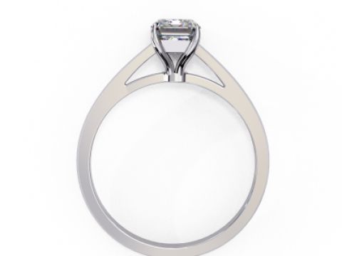 Printable 3D jewelry model of Solitaire Lady Ring with Diamond Modello 3D