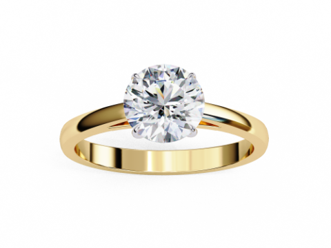 Printable 3D jewelry model of Solitaire Lady Ring with Diamond 3Dモデル
