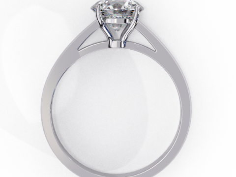 Printable 3D jewelry model of Solitaire Lady Ring with Diamond 3D Model