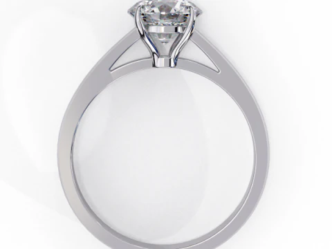 Model biżuterii 3D do druku z pierścionkiem Solitaire Lady z diamentem Model 3D