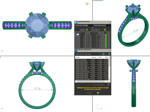 Printable 3D jewelry model of Solitaire Lady Ring with Diamond 3D Model