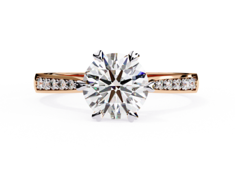 Printable 3D jewelry model of Solitaire Lady Ring with Diamond 3D Model