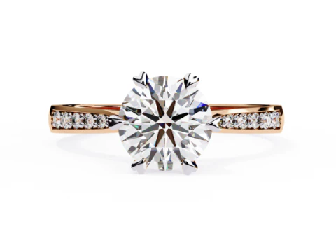 Printable 3D jewelry model of Solitaire Lady Ring with Diamond 3D Model