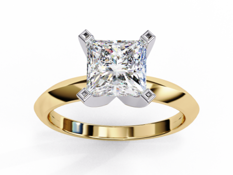 Printable 3D jewelry model of Solitaire Lady Ring with Diamond Model 3D