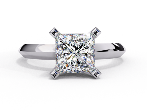 Printable 3D jewelry model of Solitaire Lady Ring with Diamond 3D Model