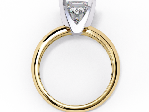 Printable 3D jewelry model of Solitaire Lady Ring with Diamond 3D Model
