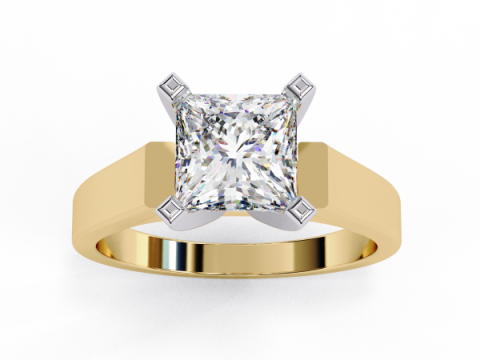 Printable 3D jewelry model of Solitaire Lady Ring with Diamond Model 3D
