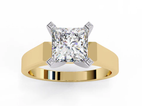 Printable 3D jewelry model of Solitaire Lady Ring with Diamond 3D Model