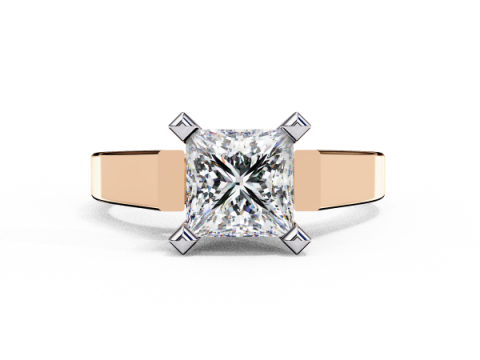 Printable 3D jewelry model of Solitaire Lady Ring with Diamond 3Dモデル