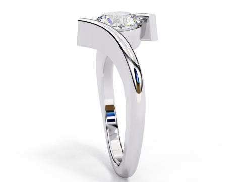 Printable 3D jewelry model of Solitaire Lady Ring with Diamond 3D 모델