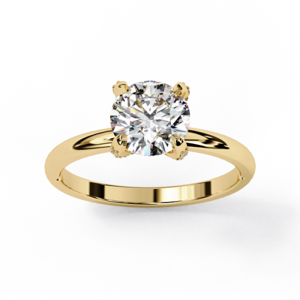 Printable 3D jewelry model of Solitaire Lady Ring with Diamond 3D Модель .c4d .max .obj .3ds .fbx .stl .blend 