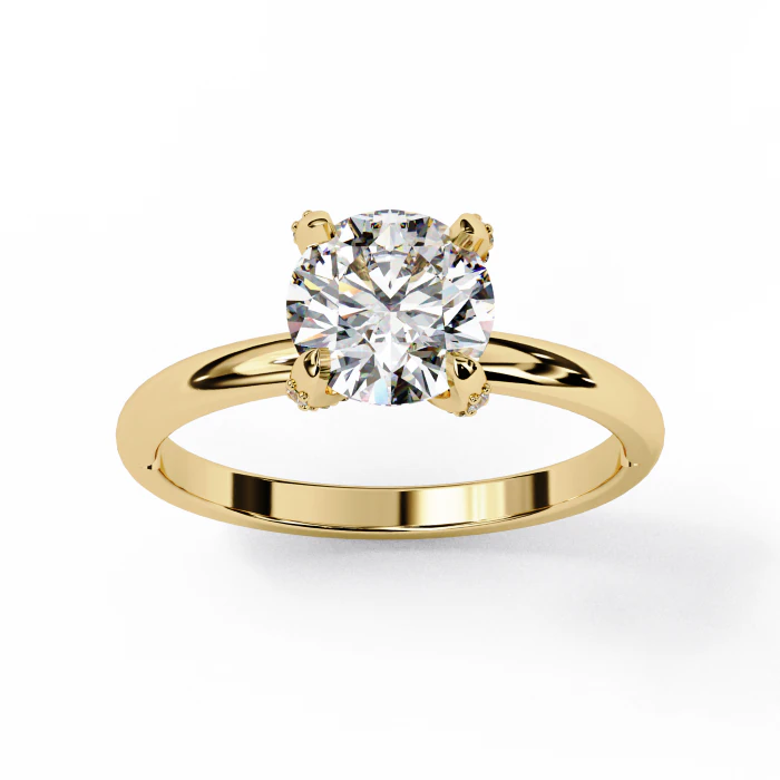 Printable 3D jewelry model of Solitaire Lady Ring with Diamond 3D Model .c4d .max .obj .3ds .fbx .stl .blend 