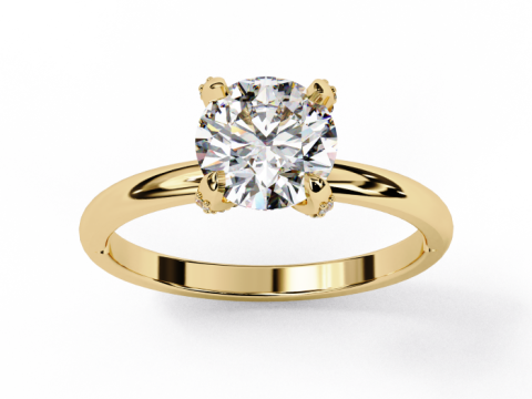 Printable 3D jewelry model of Solitaire Lady Ring with Diamond Model 3D