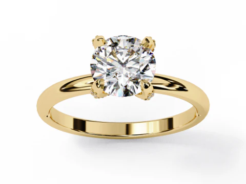 Modelo de joia 3D para impress&atilde;o de Solitaire Lady Ring com diamante Modelo 3D