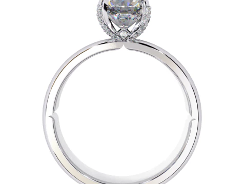 Printable 3D jewelry model of Solitaire Lady Ring with Diamond 3D Model