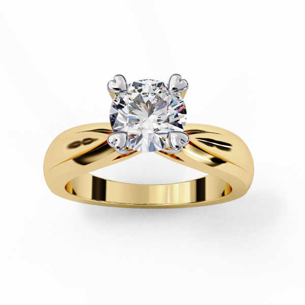 Printable 3D jewelry model of Solitaire Lady Ring with Diamond 3D Model .c4d .max .obj .3ds .fbx .stl .blend 
