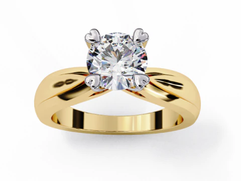 Pırlantalı Tek Taş Bayan Y&uuml;z&uuml;k yazdırılabilir 3D takı modeli 3D Model