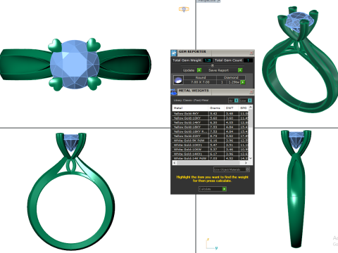 Printable 3D jewelry model of Solitaire Lady Ring with Diamond 3D Model