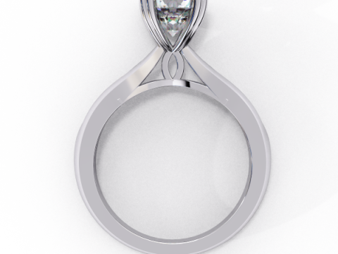 Printable 3D jewelry model of Solitaire Lady Ring with Diamond 3D Model