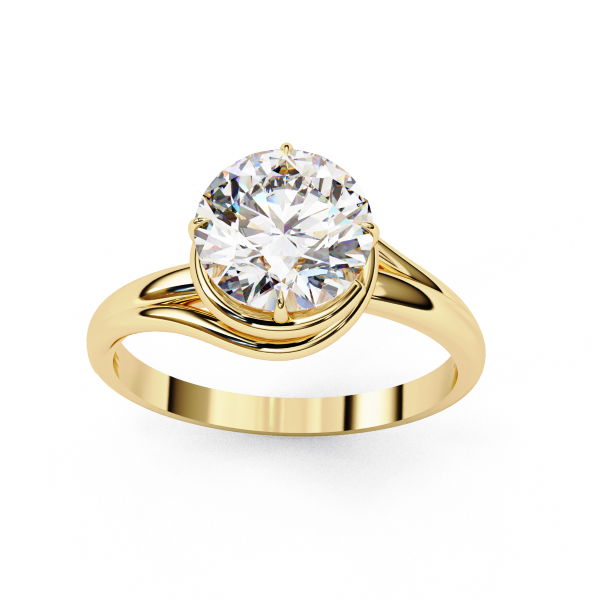 Printable 3D jewelry model of Solitaire Lady Ring with Diamond 3D Модель .c4d .max .obj .3ds .fbx .stl .blend