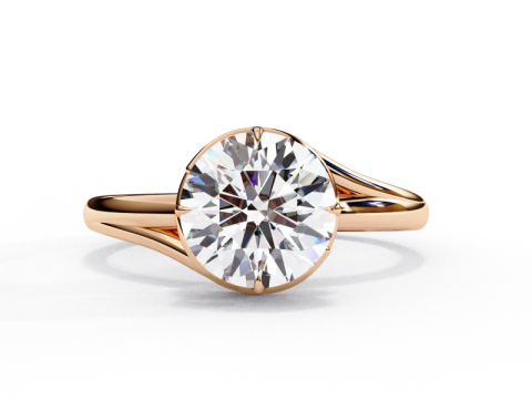 Printable 3D jewelry model of Solitaire Lady Ring with Diamond 3D Модель