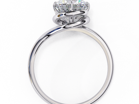 Printable 3D jewelry model of Solitaire Lady Ring with Diamond 3D Модель