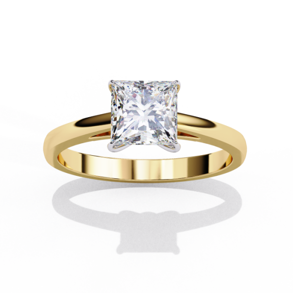 Printable 3D jewelry model of Solitaire Lady Ring with Diamond 3D Модель .c4d .max .obj .3ds .fbx .stl .blend
