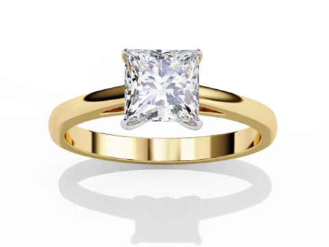 다이아몬드가 포함된 Solitaire Lady Ring의 인쇄 가능한 3D 주얼리 모델 3D 모델