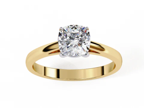 Printable 3D jewelry model of Solitaire Lady Ring with Diamond 3D Model