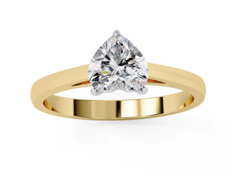 3D-модель ювелирного украшения Solitaire Lady Ring с бриллиантом для печати 3D Модель