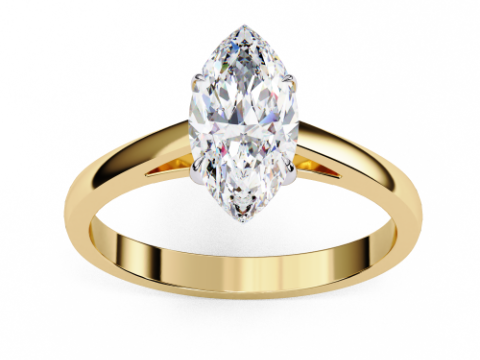 Printable 3D jewelry model of Solitaire Lady Ring with Diamond 3D मॉडल