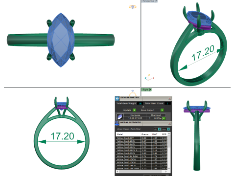 Printable 3D jewelry model of Solitaire Lady Ring with Diamond 3D Model