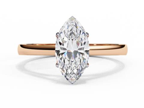 Printable 3D jewelry model of Solitaire Lady Ring with Diamond 3D Model