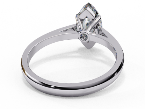 Printable 3D jewelry model of Solitaire Lady Ring with Diamond 3D Model