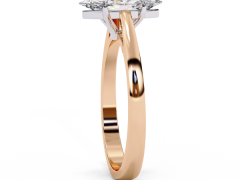 Printable 3D jewelry model of Solitaire Lady Ring with Diamond 3D Model
