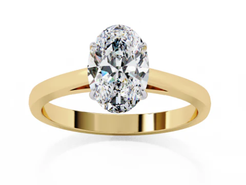 Printable 3D jewelry model of Solitaire Lady Ring with Diamond 3D Model