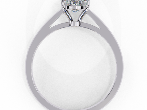 Printable 3D jewelry model of Solitaire Lady Ring with Diamond Modèle 3D