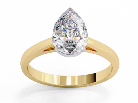 Printable 3D jewelry model of Solitaire Lady Ring with Diamond Model 3D