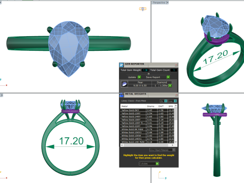 Printable 3D jewelry model of Solitaire Lady Ring with Diamond 3D मॉडल
