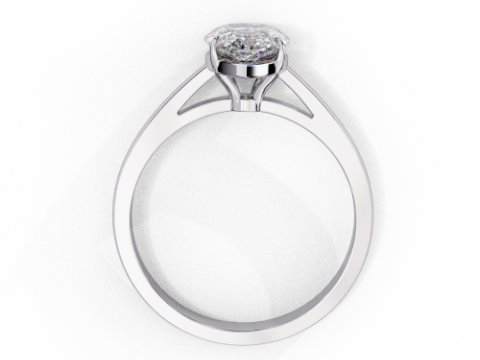 Printable 3D jewelry model of Solitaire Lady Ring with Diamond 3D मॉडल