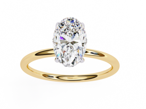 Printable 3D jewelry model of Solitaire Lady Ring with Diamond 3D 模型