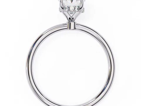 Printable 3D jewelry model of Solitaire Lady Ring with Diamond 3D Model