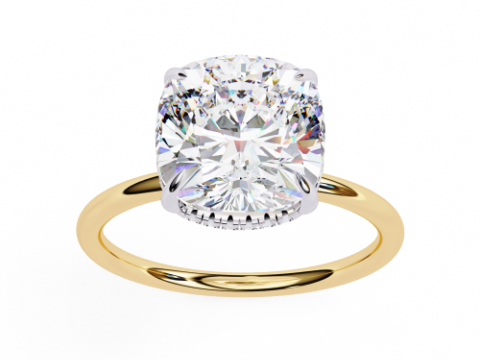 Printable 3D jewelry model of Solitaire Lady Ring with Diamond 3D Model
