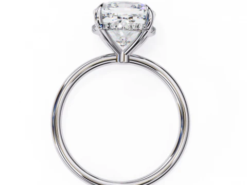 Printable 3D jewelry model of Solitaire Lady Ring with Diamond 3D Model
