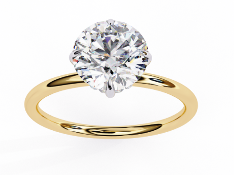 Printable 3D jewelry model of Solitaire Lady Ring with Diamond Model 3D