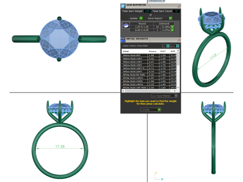 Printable 3D jewelry model of Solitaire Lady Ring with Diamond 3D 模型