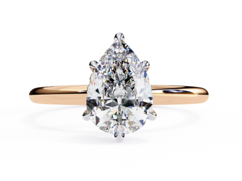 Printable 3D jewelry model of Solitaire Lady Ring with Diamond Modelo 3D
