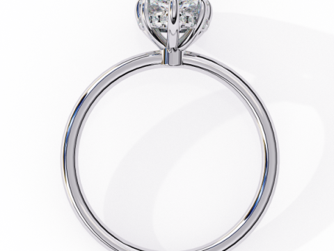 Printable 3D jewelry model of Solitaire Lady Ring with Diamond Modelo 3D