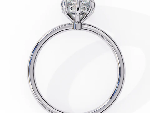 Printable 3D jewelry model of Solitaire Lady Ring with Diamond 3D Model